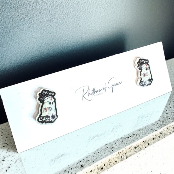 Boo Boo Crew Stud Earrings - Playful and Unique!👻 NWT Medical Staff Studs - Picture 3 of 4
